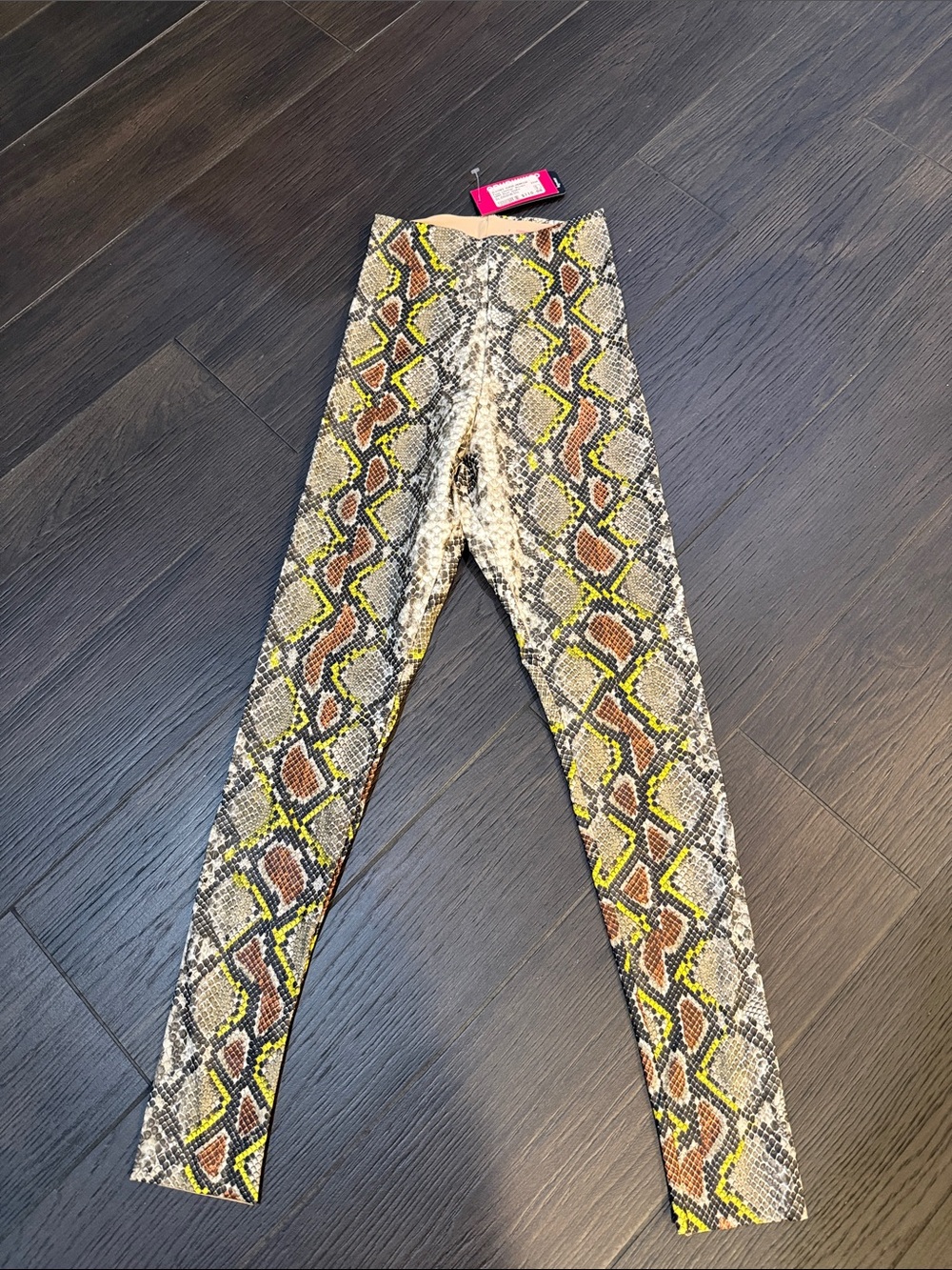 Commando faux leather animal neon, snake print leggings.